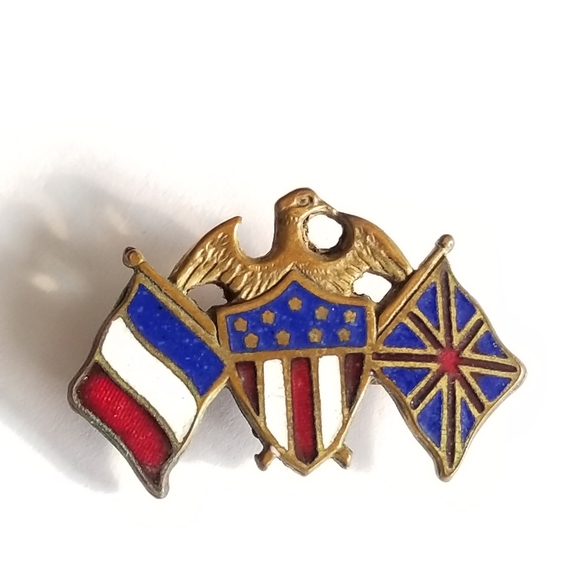 Vintage | Jewelry | Antique Wwi Allied Nations Pin Us France Britain ...